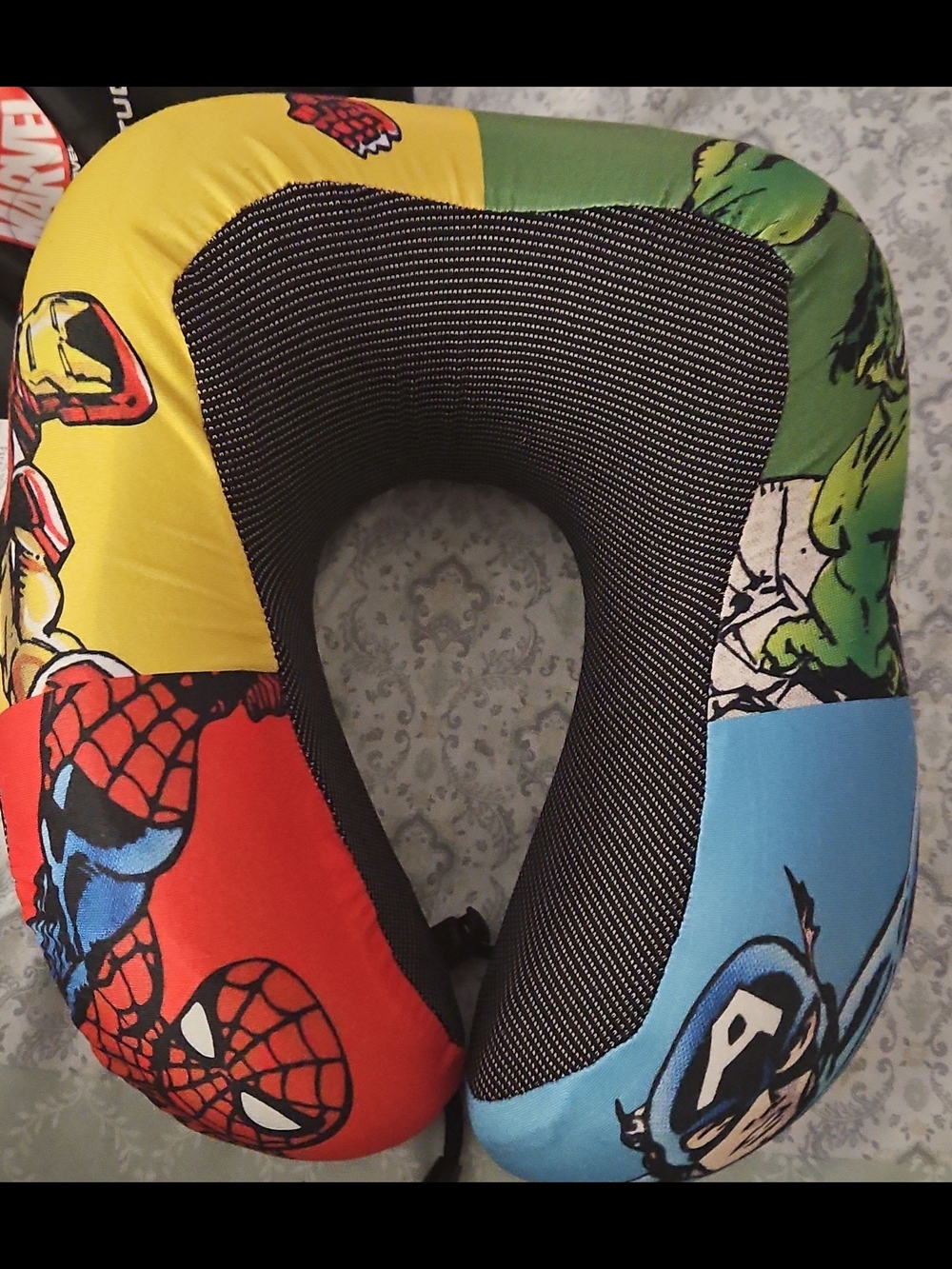 Marvel Kids Yellow Red Green Blue Superhero Neck Pillow